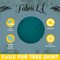 FabricLA Dk Turquoise Faux Fur Tree Skirt Cut - 60 Inches with Rounded Edges (No Backing) for Holiday Decor